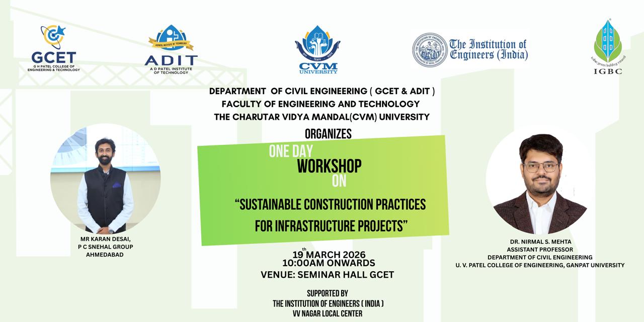 One Day Workshop on "Sustainable Construction Practices For Infrastructure Projects"