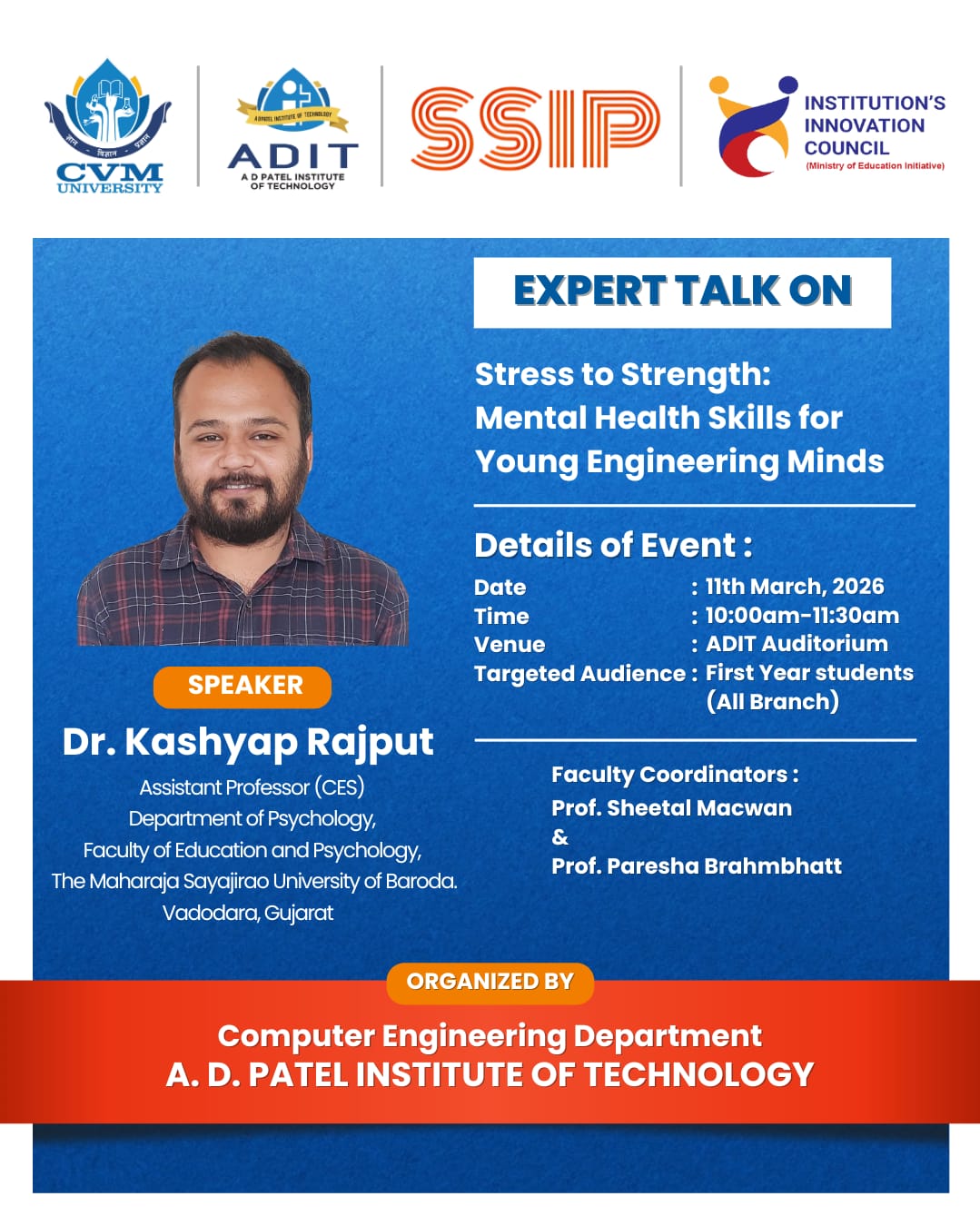 Expert talk on“Mental Health Skills for Young Engineers Poster