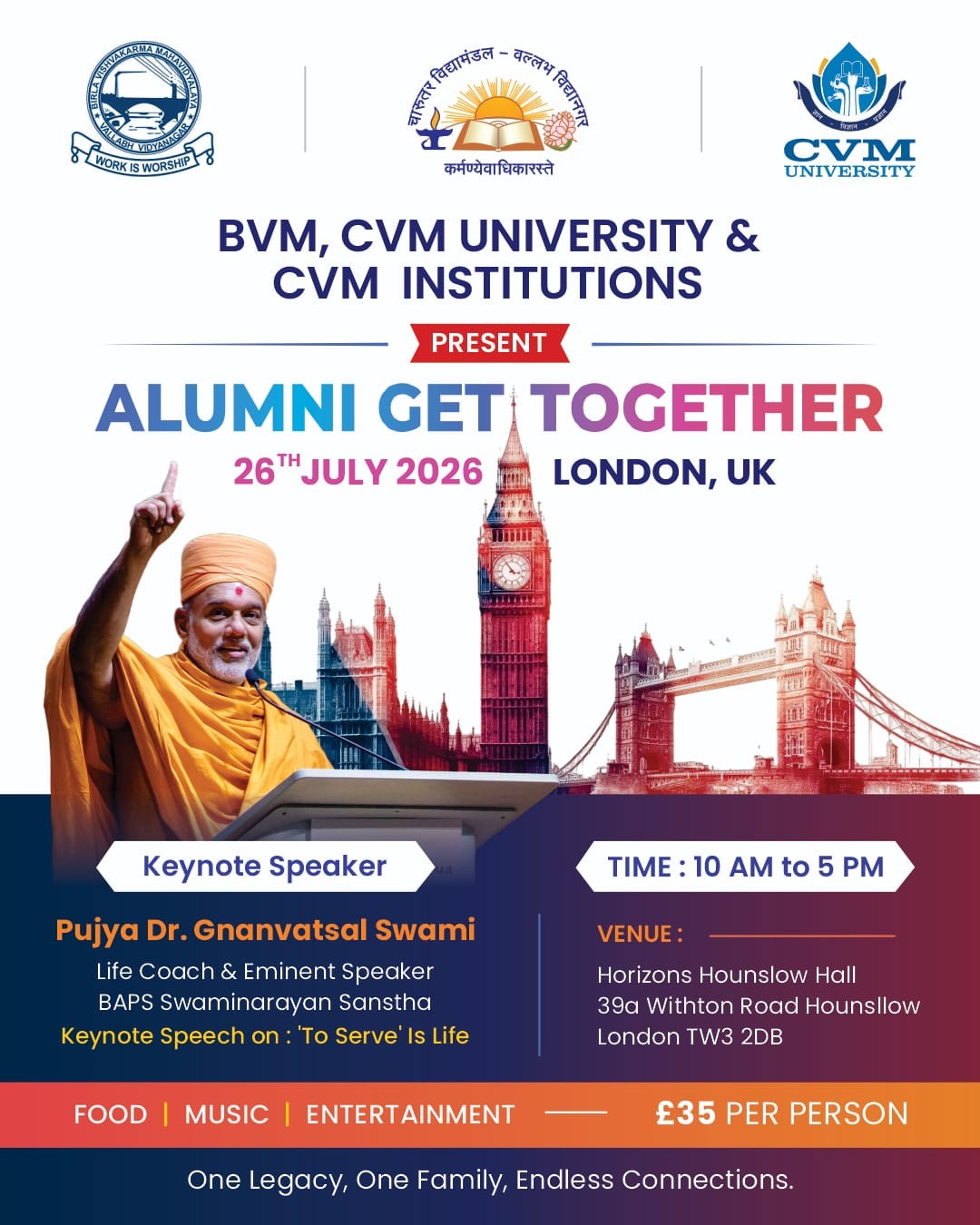 London G2G Alumni Meet Poster
