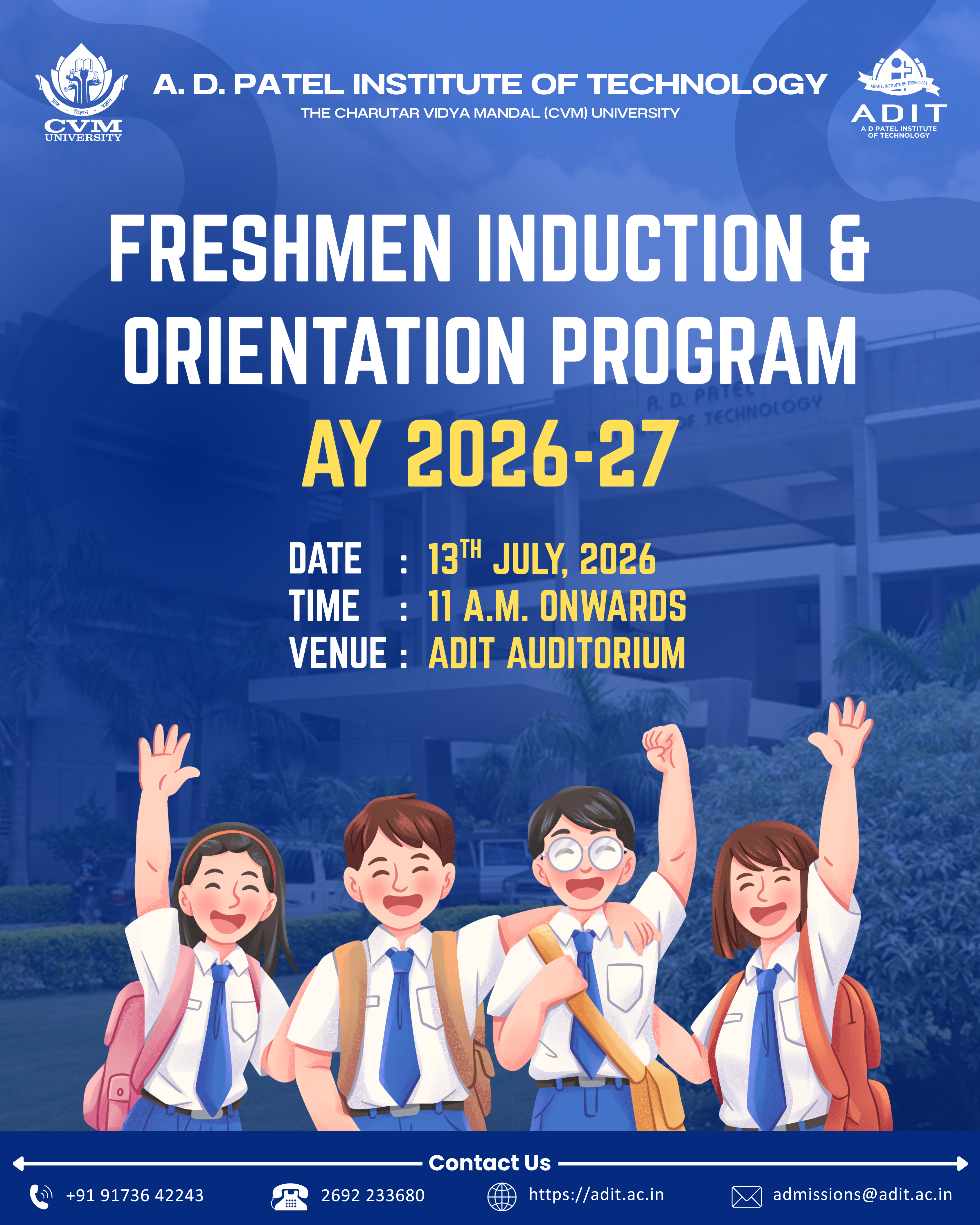 Freshmen Induction & Orientation Program 2026-27 Poster