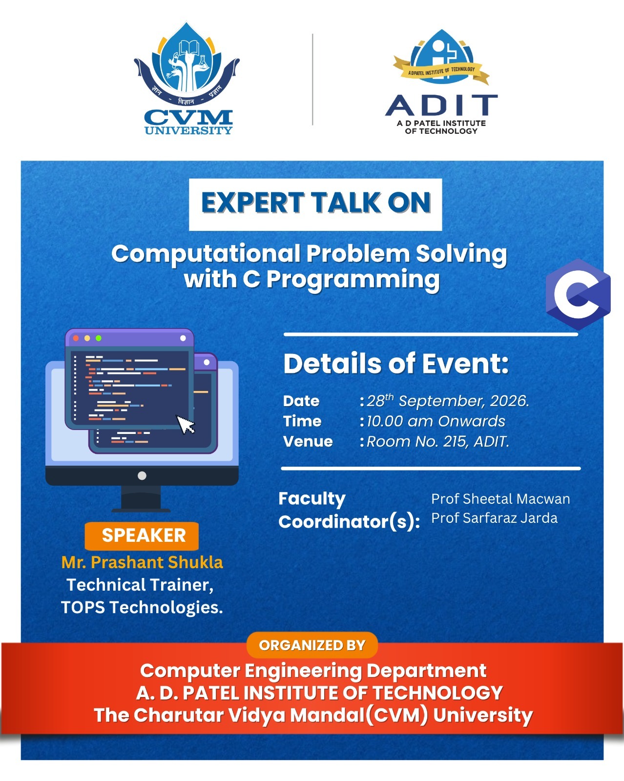 Expert Talk on Computational Problem Solving with C Programming Poster